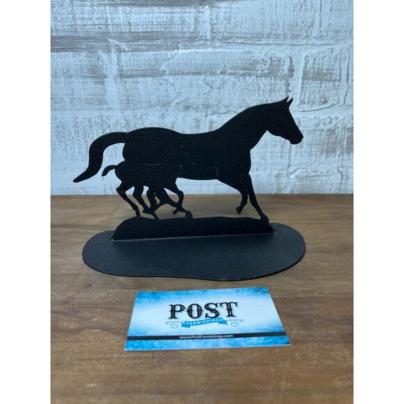 Mare & Foal Black Metal Candle Holder - Picture 2 of 4